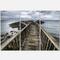 Designart - Wooden Pier on North Irish Coastline - Sea Bridge Canvas Art Print